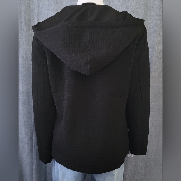 ESPRIT Quilted Jacket with Hood Full Zip Black Size Small - Picture 2 of 10